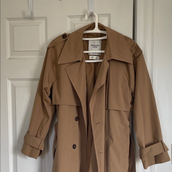 Abercrombie & Fitch Tan Trench Coat with Belt - Picture 3 of 5